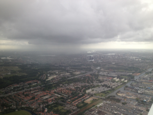 Picture during landing with a private jet at Rotterdam airport