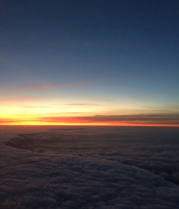 Picture of sunset view from an air taxi